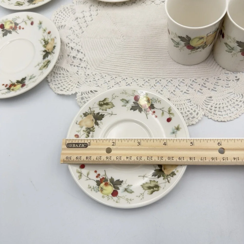Royal Doulton Miramont Demitasse Cup & Saucer‎ Set Of 4 Made In England Fruits